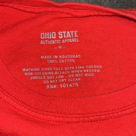 Red Ohio State Authentic Apparel Graphic T-shirt Size M - Picture 3 of 4